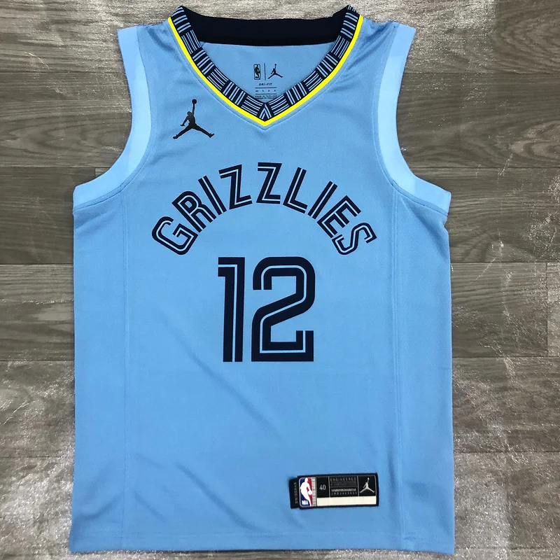 2021 Season NBA Memphis Grizzlies Basketball Jersey Jordan theme Blue #12 MORANT