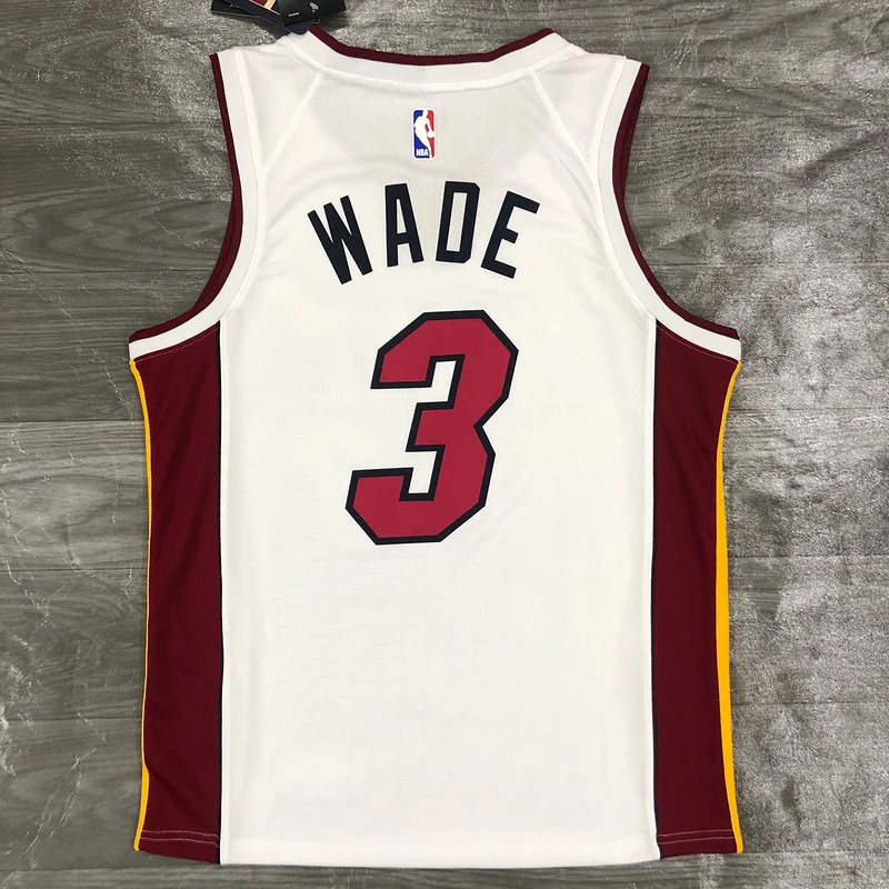 NBA Miami Heat basketball jersey V-neck White #3 WADE