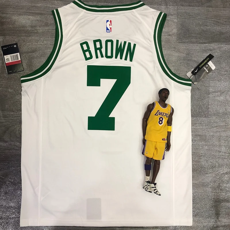 NBA Boston Celtics Basketball Jersey Retro White #7 BROWN