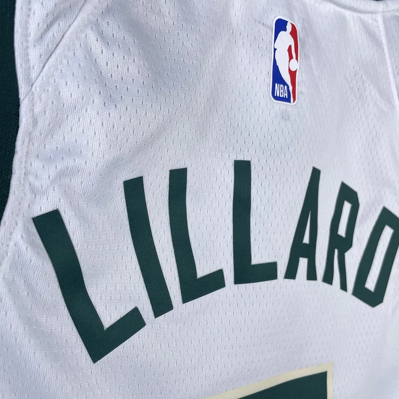 2023 Season NBA Milwaukee Bucks Basketball jersey Home White #0 LILLARD