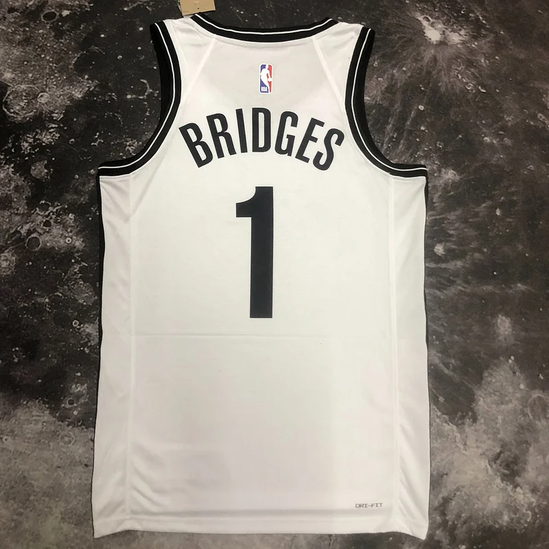 2023 Season Brooklyn Nets Basketball jersey White #1 BRIDGES