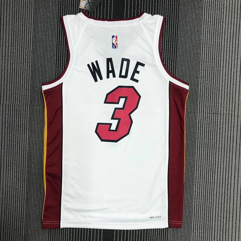 75th anniversary NBA Miami Heat basketball jersey White #3 WADE