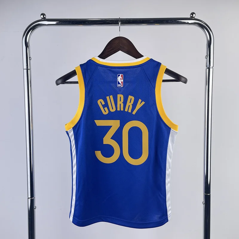 Youth kids Basketball Jersey Golden State Warriors Blue #30 CURRY