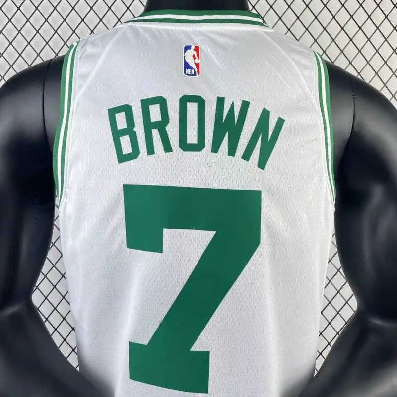 2023 Season NBA Boston Celtics Basketball Jersey White #7 BROWN