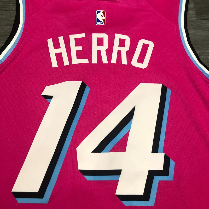 NBA Miami Heat basketball jersey round neck Pink #14 HERRO