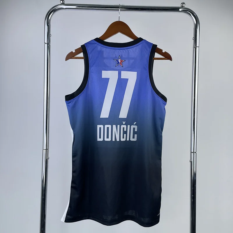 2023 Season NBA Dallas Mavericks basketball jersey All-Star Blue #77 DONCIC