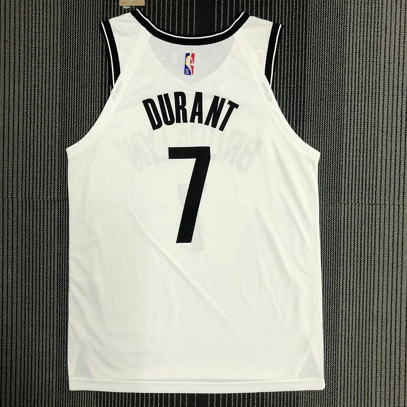 AU Player Version Brooklyn Nets Basketball jersey White #7 DURANT