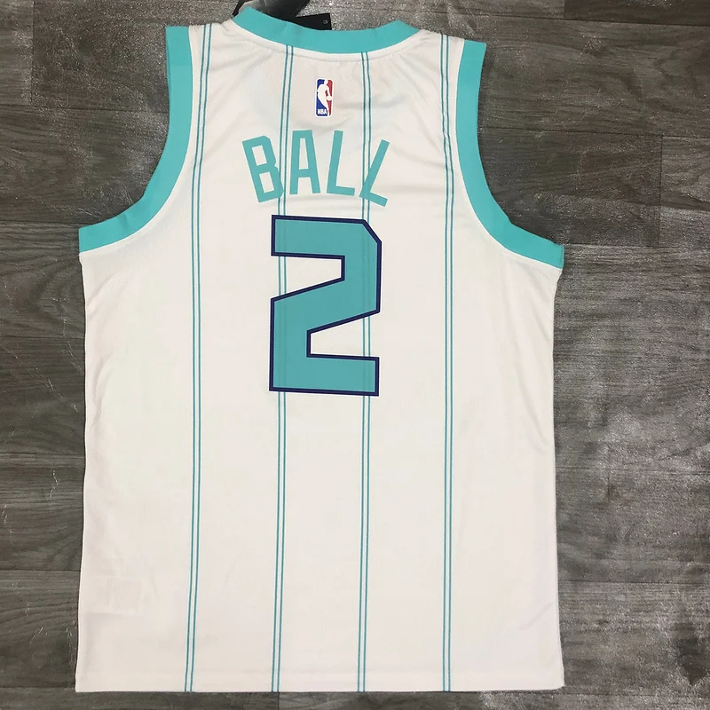 2020 Charlotte Hornets Basketball Jersey   White  #2    BALL