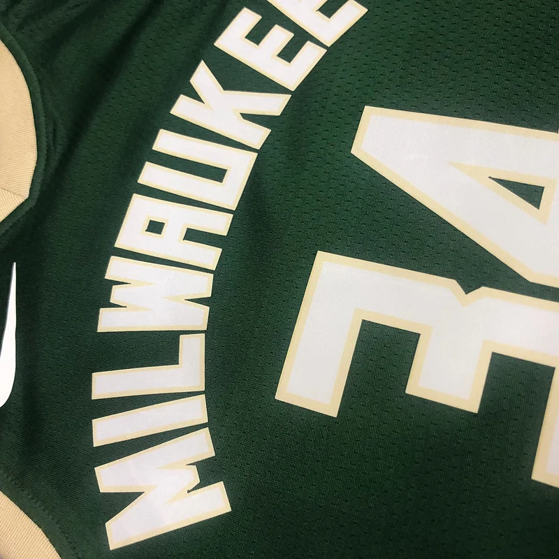 NBA Milwaukee Bucks Basketball jersey V-neck Green #34 Antetokounmpo