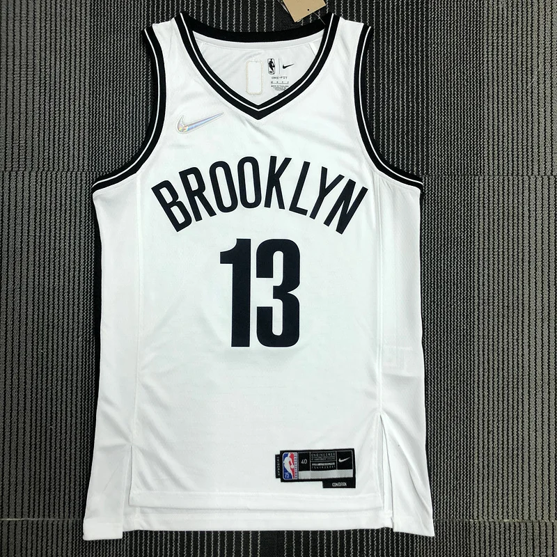 75th anniversary Brooklyn Nets Basketball jersey White #13 HARDEN