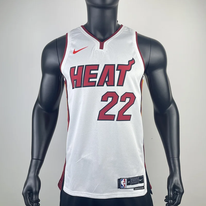 NBA Miami Heat basketball jersey V-neck White #22 BUTLER