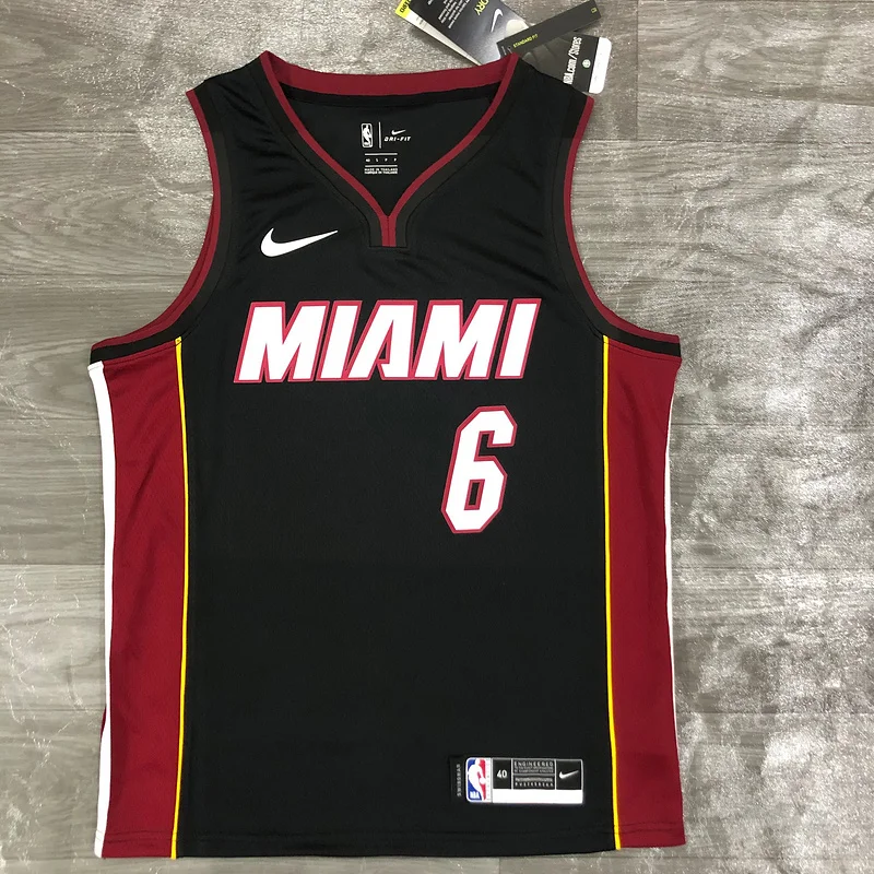 NBA Miami Heat basketball jersey V-neck Black #6 JAMES