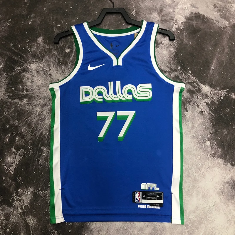 2023 Season NBA Dallas Mavericks basketball jersey city version #77 DONCIC