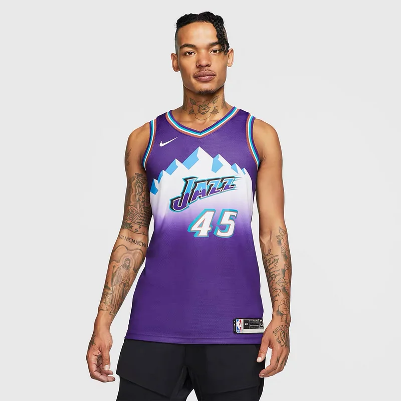 Utah Jazz Basketball Jersey Retro Purple #45 MITCHELL