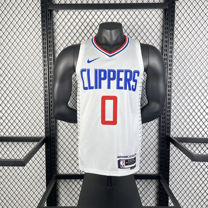 2023 Season   NBA Los Angeles Clippers Basketball jersey   Home   White  #0    WESTBROOK