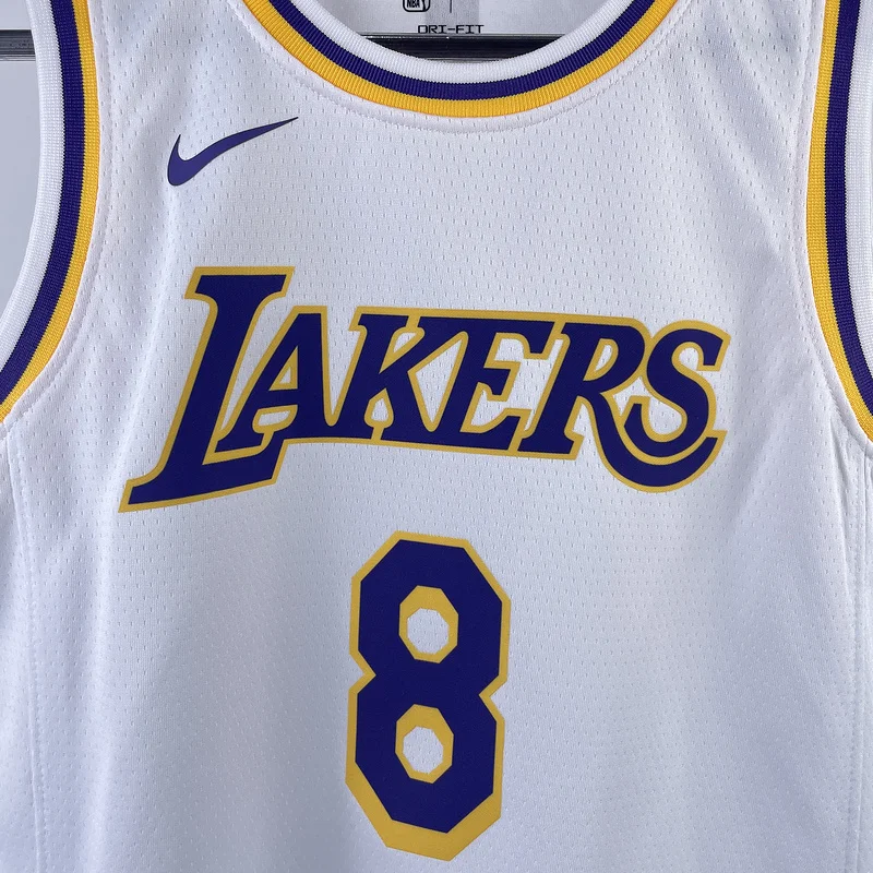 Youth kids Basketball Jersey Los Angeles Lakers White #8 BRYANT