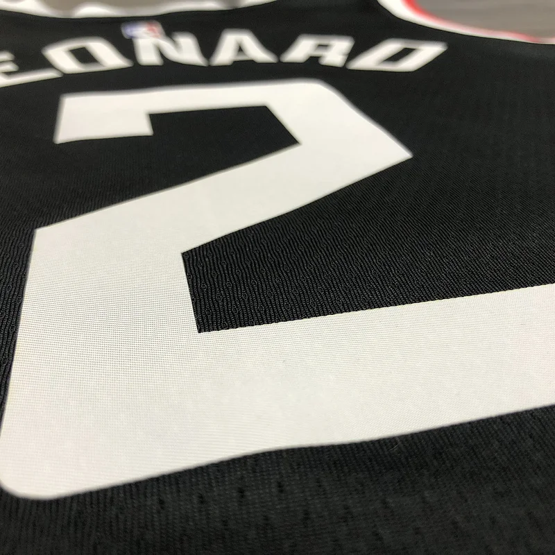 2021 Season NBA Los Angeles Clippers Basketball jersey  city version   Latin   Black  #2  LEONARD