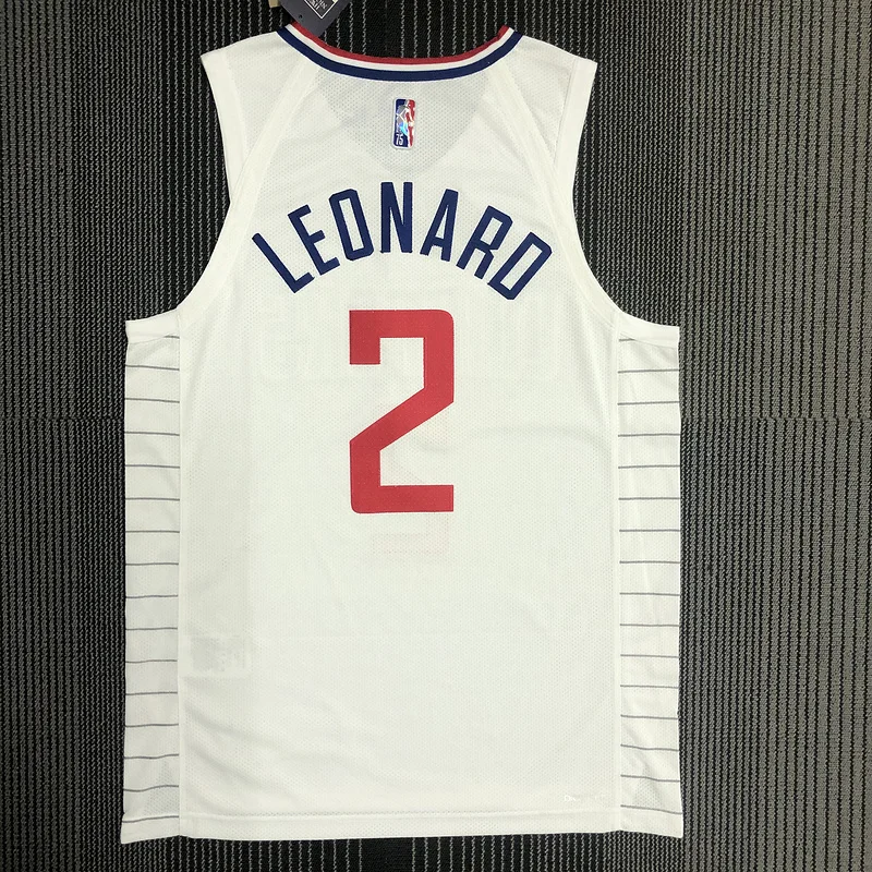 AU player version NBA Los Angeles Clippers Basketball jersey     White  #2   LEONARD