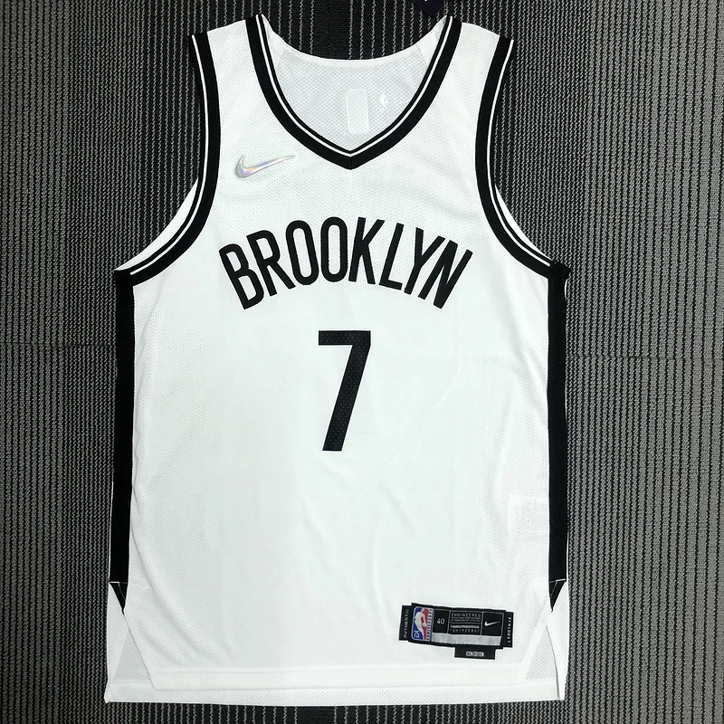 AU Player Version Brooklyn Nets Basketball jersey White #7 DURANT