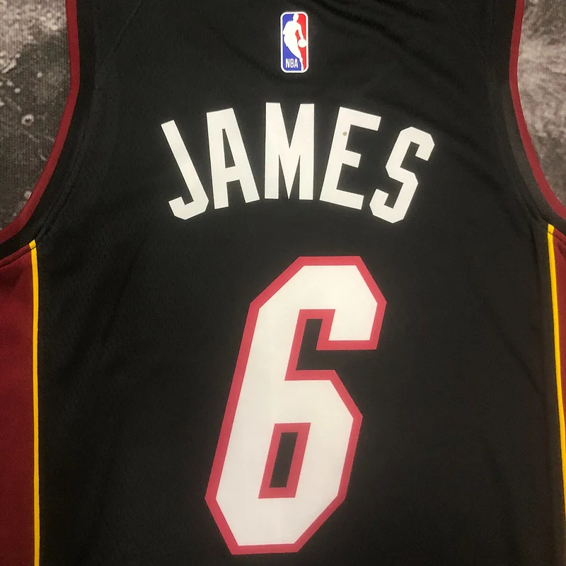 2023 Season NBA Miami Heat basketball jersey V-neck Black #6 JAMES