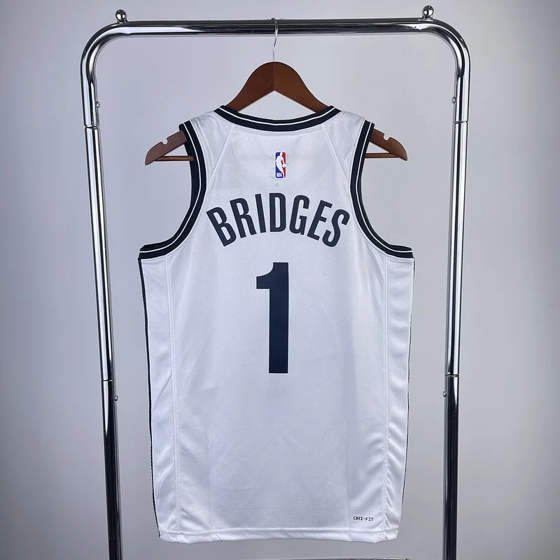 2023 Season Brooklyn Nets Basketball jersey White #1 BRIDGES