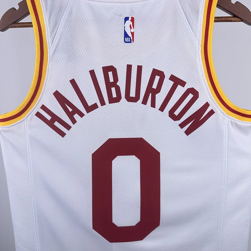 2020 Indiana Pacers Basketball Jersey Retro White #0 HALIBURTON