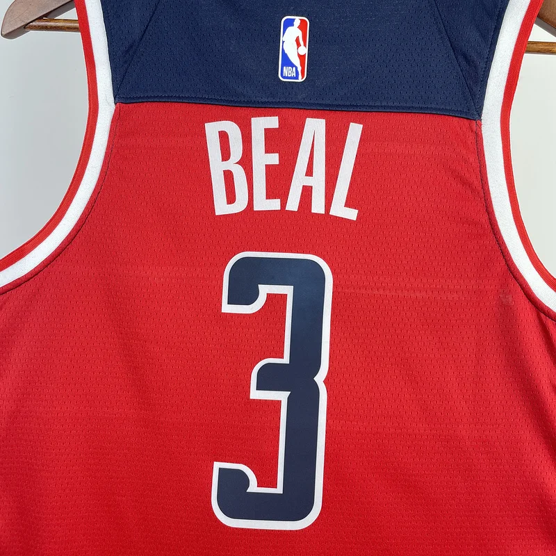 2023  Washington Wizards Basketball Jersey   Aawy   Red  #3    BEAL