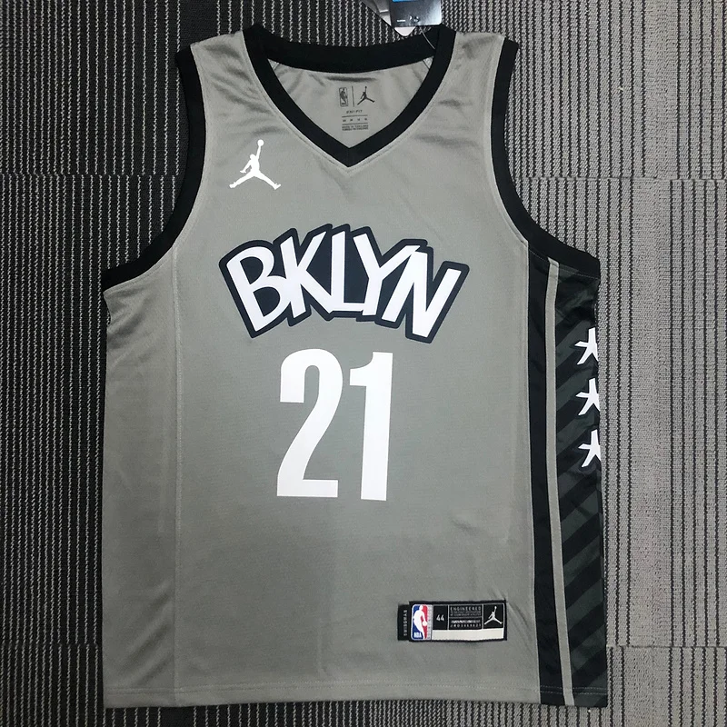 Brooklyn Nets Basketball jersey Flyer style gray #21 CLOWNEY