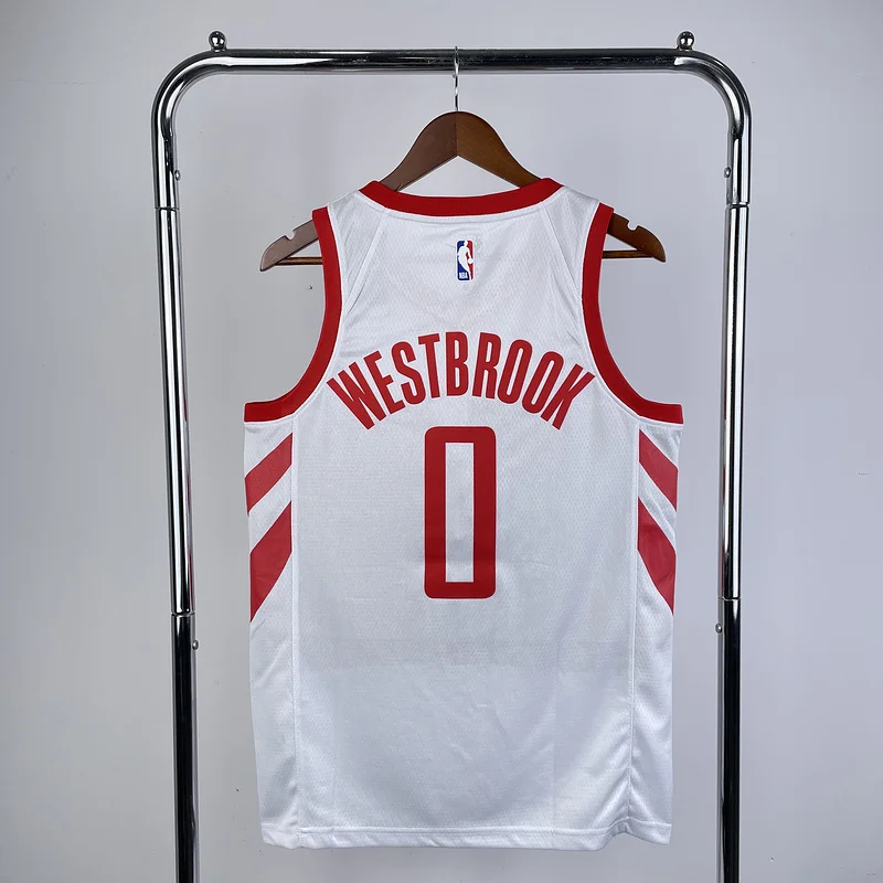 2019 Houston Rockets Basketball Jersey Home White #0 WESTBROOK