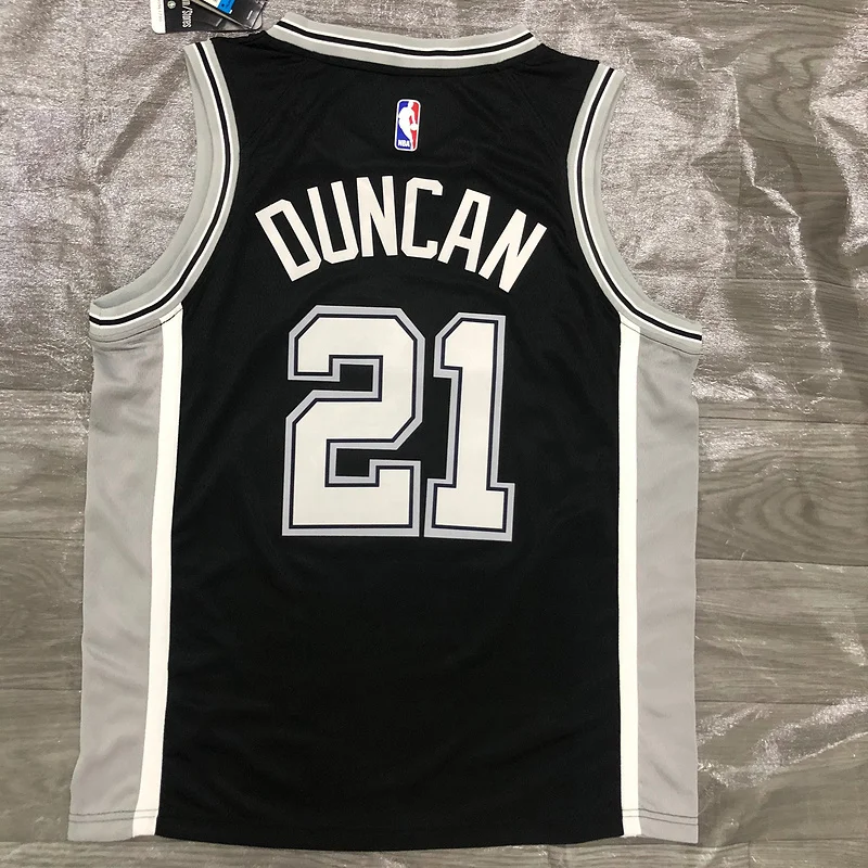 San Antonio Spurs Basketball Jersey Black #21 DUNCAN