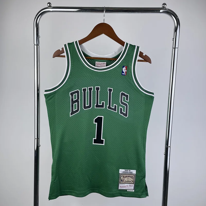 MN Hot Print Retro NBA Chicago Bulls Basketball jersey 2008 2009 Season #1 ROSE