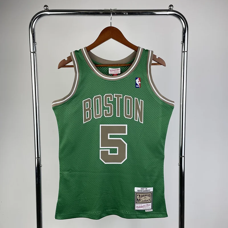 2007 2008 Season MN Hot Print Retro NBA Boston Celtics Basketball Jersey #5 GARNETT