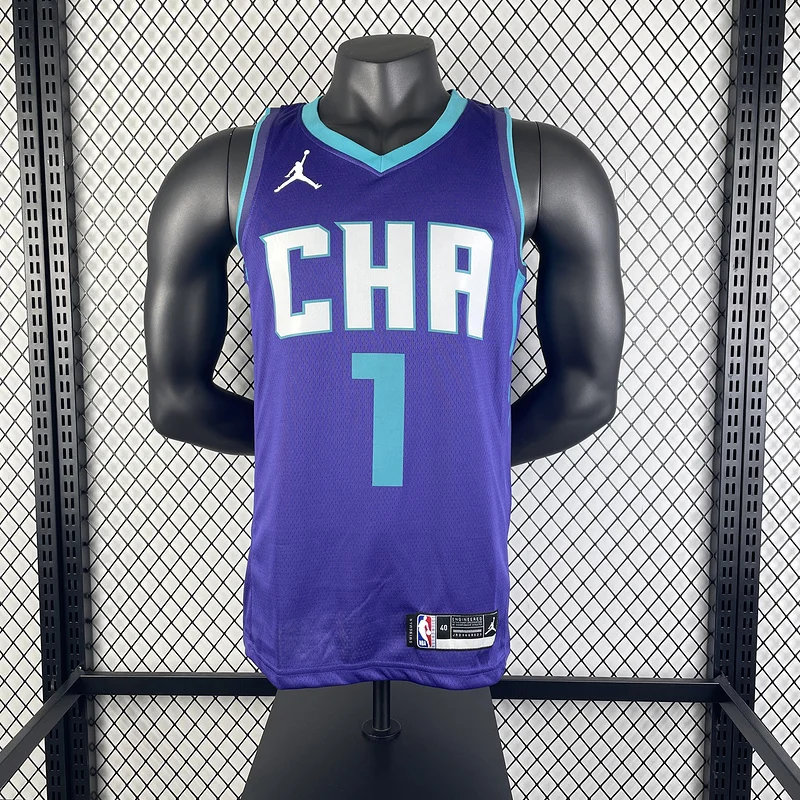 2020  Charlotte Hornets Basketball Jersey  CHA trapeze  limited  #1 BALL