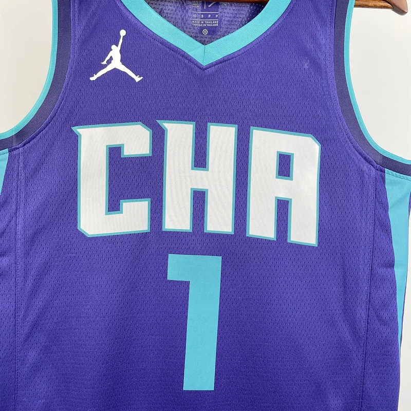 2020  Charlotte Hornets Basketball Jersey  CHA trapeze  limited  #1 BALL