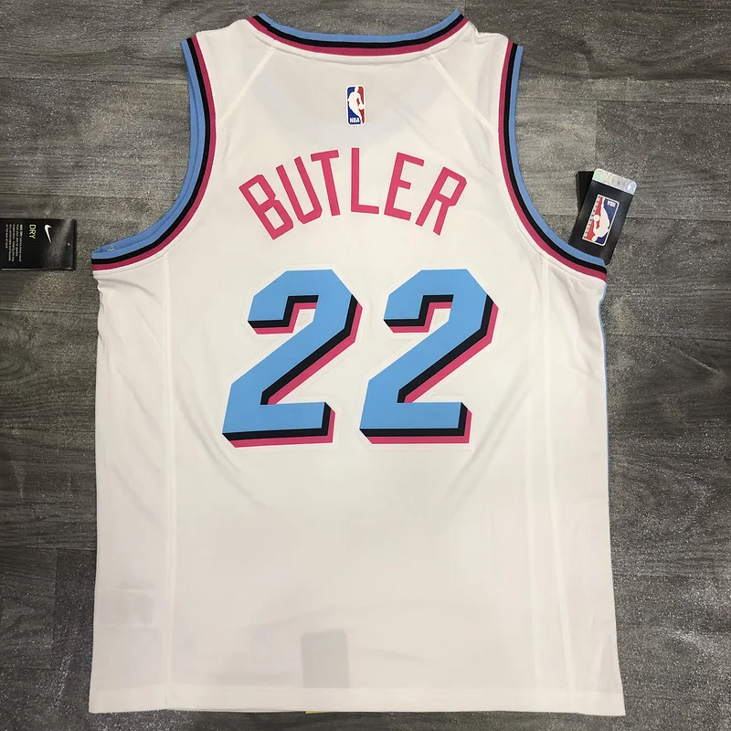 NBA Miami Heat basketball jersey round neck White #22 BUTLER