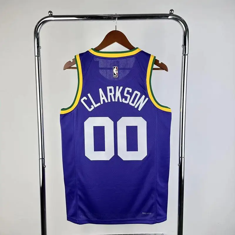 2024 Utah Jazz Basketball Jersey Retro #00 CLARKSON