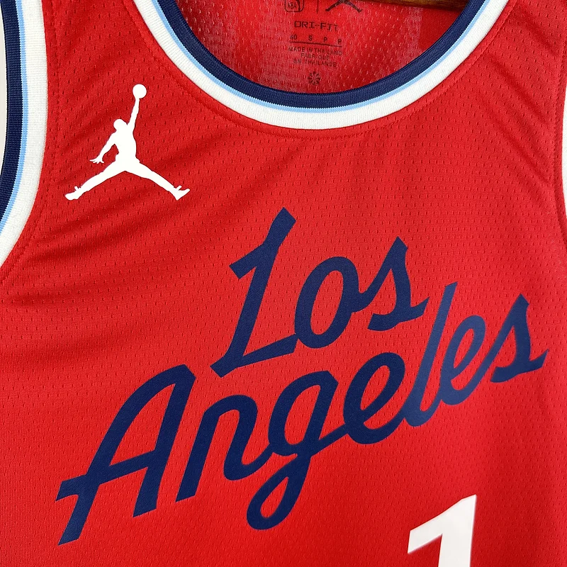 2025 Season    NBA Los Angeles Clippers Basketball jersey    trapeze  limited   Red  #1    HARDEN