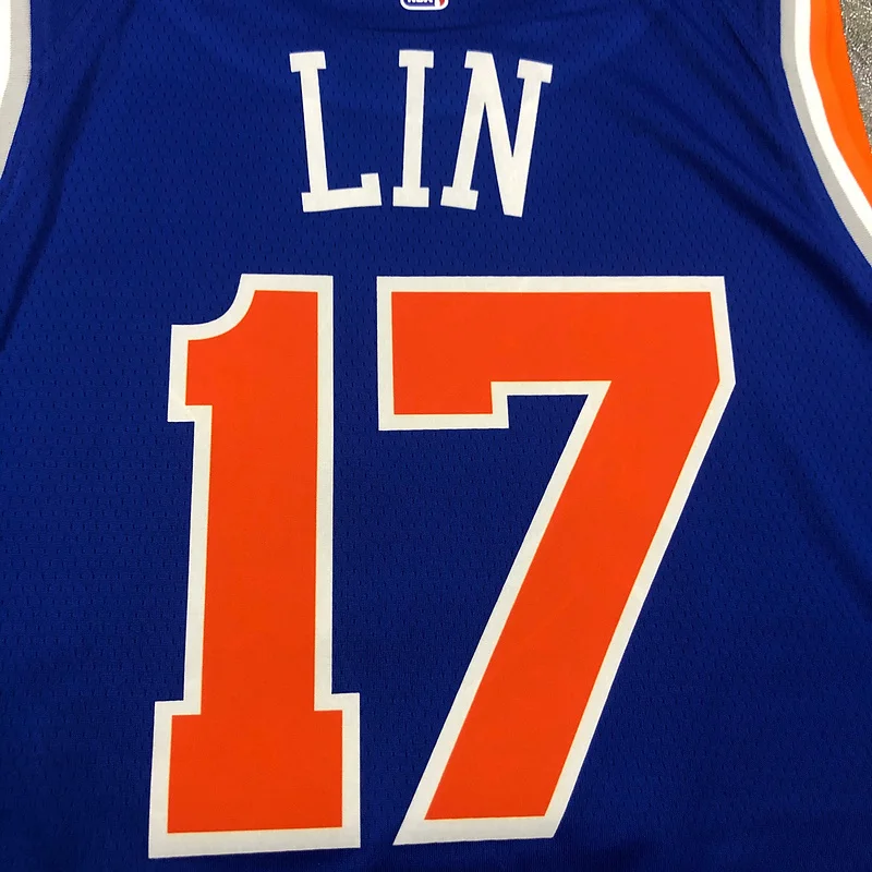 New York Knicks Basketball Jersey Blue #17 LIN