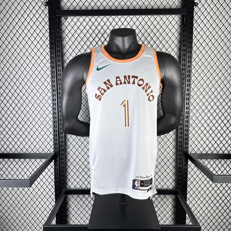 2024 San Antonio Spurs Basketball Jersey city version #1 WEMBANYAMA