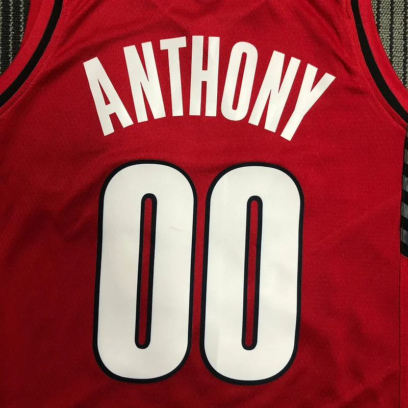 Portland Trail Blazers Basketball Jersey   Red   Jordan Style #00    ANTHONY