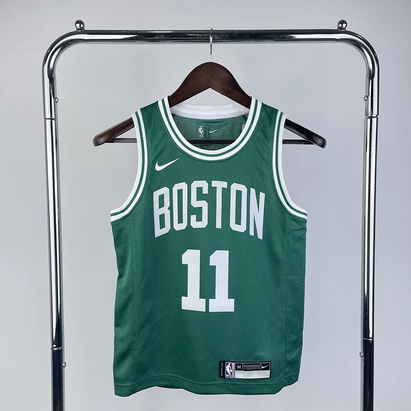 Youth kids Basketball Jersey Boston Celtics Green #11 IRVING