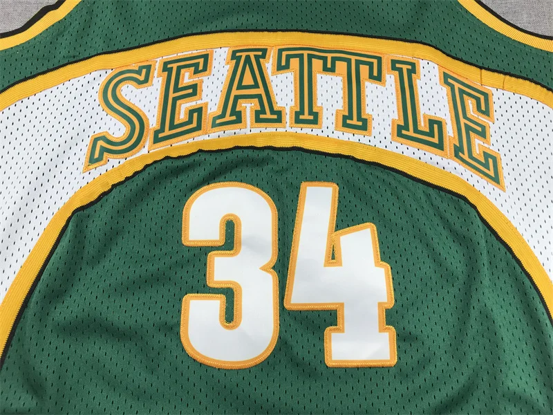 Mitchell Ness NBA Seattle SuperSonics Basketball jersey 34 Retro Green