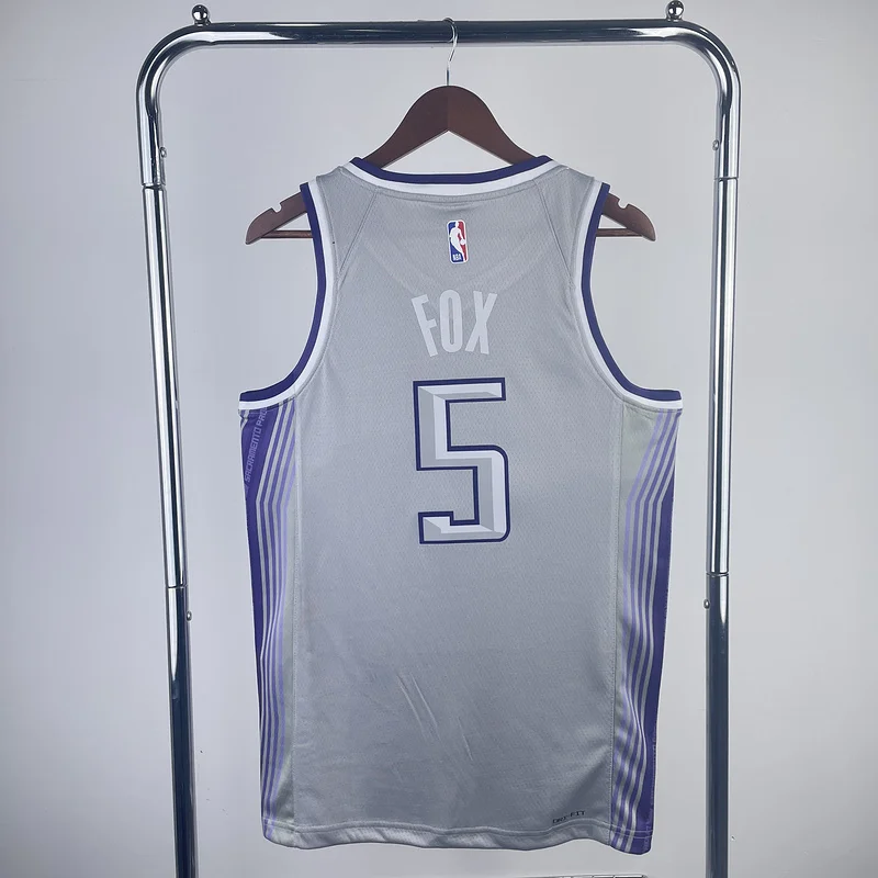 2023 Sacramento Kings Basketball Jersey city version #5 FOX