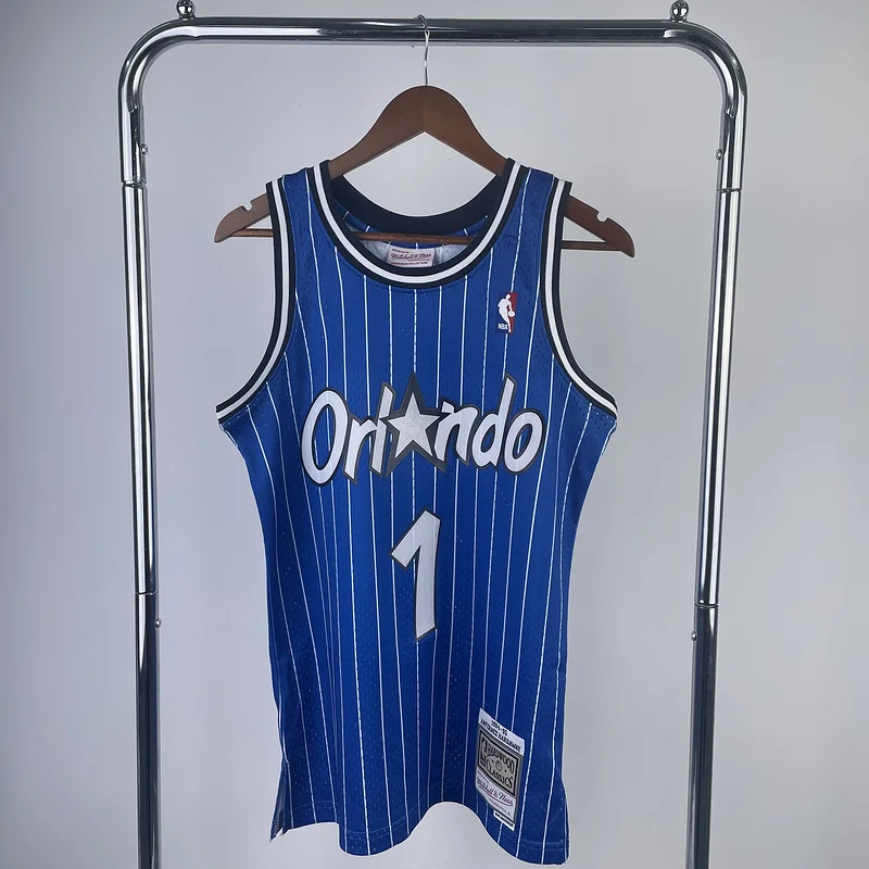 1995 Mitchell Ness Hot Print Retro Orlando Magic Basketball Jersey Blue #1 HARDAWAY