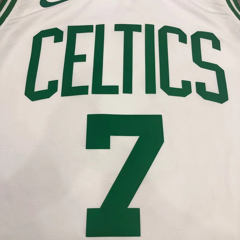 NBA Boston Celtics Basketball Jersey Retro White #7 BROWN