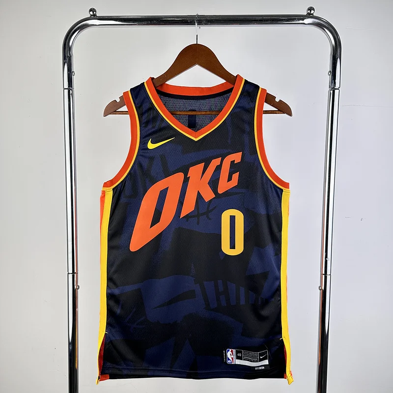 2024 NBA Oklahoma City Thunder Basketball Jersey city version #0 WESTBROOK