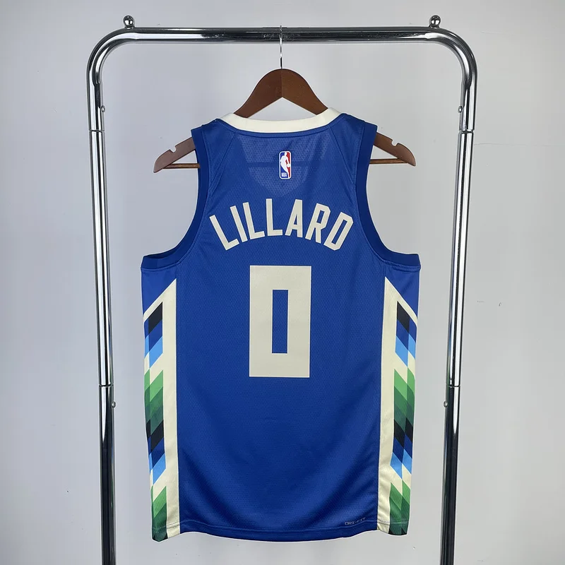 2023 Season NBA Milwaukee Bucks Basketball jersey city version #0 LILLARD