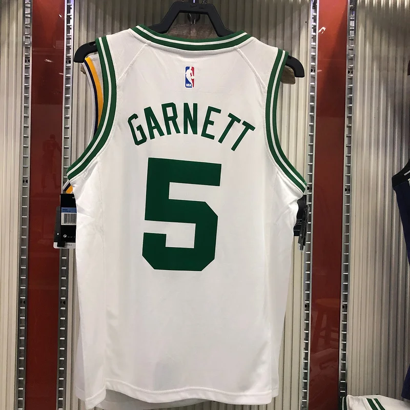 NBA Boston Celtics Basketball Jersey Retro White #5 GARNETT