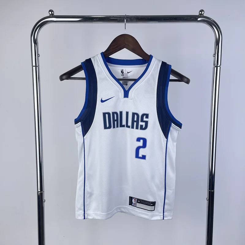 Youth kids Basketball Jersey Dallas Mavericks White #2 IRVING