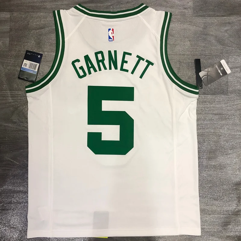 NBA Boston Celtics Basketball Jersey Retro White #5 GARNETT